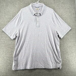Faherty Polo Shirt Men Size XXL Blue Red Striped Short Sleeve Pima Cotton Blend
